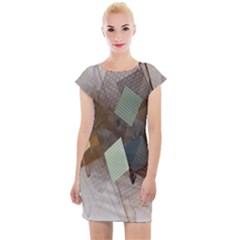 Geometry Diamond Cap Sleeve Bodycon Dress by Sparkle