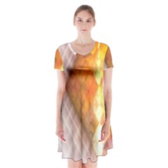 Geometry Diamond Short Sleeve V-neck Flare Dress by Sparkle