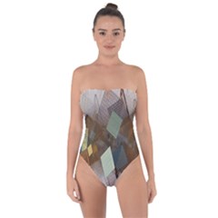 Geometry Diamond Tie Back One Piece Swimsuit