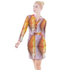 Geometry Diamond Button Long Sleeve Dress by Sparkle