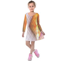 Geometry Diamond Kids  Long Sleeve Velvet Dress by Sparkle