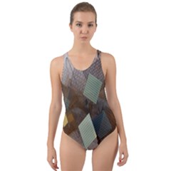 Geometry Diamond Cut-out Back One Piece Swimsuit