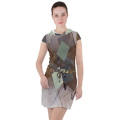 Digital Geometry Drawstring Hooded Dress by Sparkle