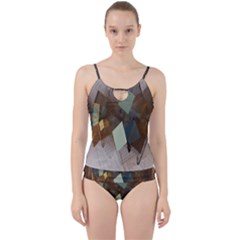 Geometry Diamond Cut Out Top Tankini Set