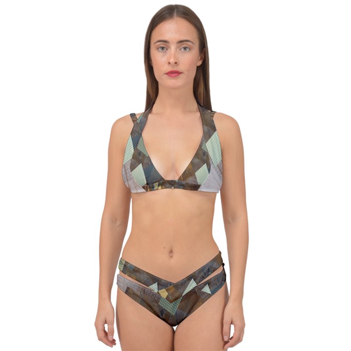 Geometry Diamond Double Strap Halter Bikini Set