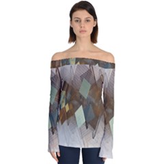 Digital Geometry Off Shoulder Long Sleeve Top by Sparkle