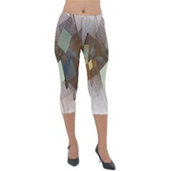 Geometry Diamond Lightweight Velour Capri Leggings  by Sparkle