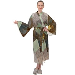 Geometry Diamond Maxi Velour Kimono by Sparkle