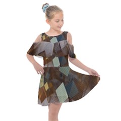 Geometry Diamond Kids  Shoulder Cutout Chiffon Dress by Sparkle