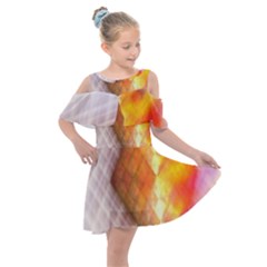 Geometry Diamond Kids  Shoulder Cutout Chiffon Dress by Sparkle