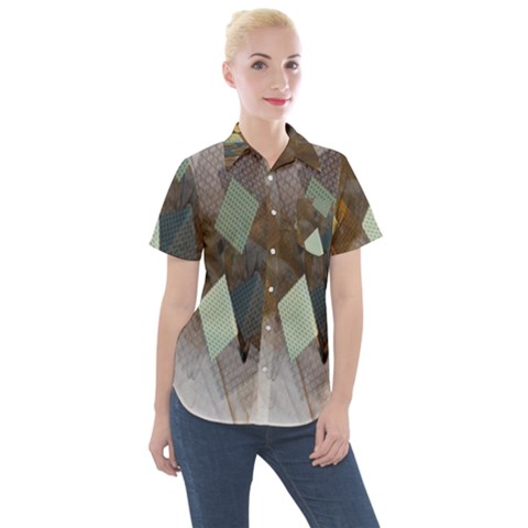 Geometry Diamond Women s Short Sleeve Pocket Shirt by Sparkle