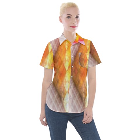 Geometry Diamond Women s Short Sleeve Pocket Shirt by Sparkle