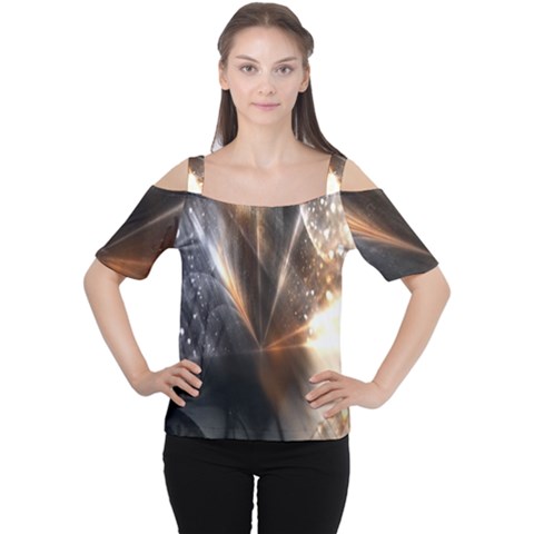 Geometry Diamond Cutout Shoulder Tee by Sparkle