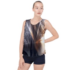 Flash Light Bubble Hem Chiffon Tank Top by Sparkle