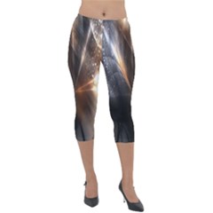 Geometry Diamond Lightweight Velour Capri Leggings  by Sparkle