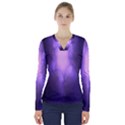 Violet Spark V-Neck Long Sleeve Top View1