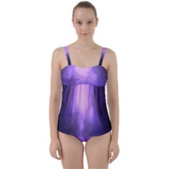 Violet Spark Twist Front Tankini Set