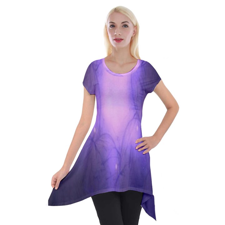 Violet Spark Short Sleeve Side Drop Tunic