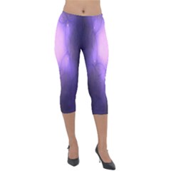 Violet Spark Lightweight Velour Capri Leggings  by Sparkle