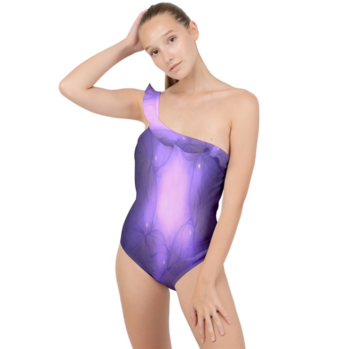 Violet Spark Frilly One Shoulder Swimsuit