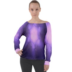 Violet Spark Off Shoulder Long Sleeve Velour Top by Sparkle