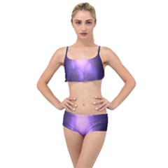 Violet Spark Layered Top Bikini Set by Sparkle