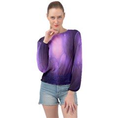 Violet Spark Banded Bottom Chiffon Top by Sparkle