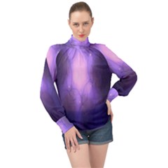 Violet Spark High Neck Long Sleeve Chiffon Top by Sparkle