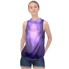 Violet Spark High Neck Satin Top by Sparkle