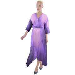 Violet Spark Quarter Sleeve Wrap Front Maxi Dress by Sparkle