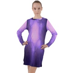 Violet Spark Long Sleeve Hoodie Dress by Sparkle