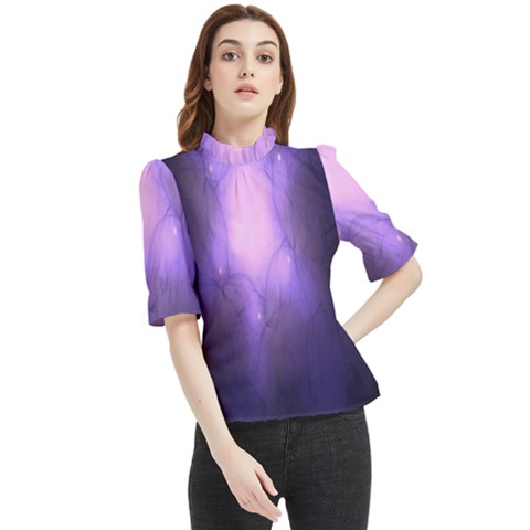 Violet Spark Frill Neck Blouse by Sparkle