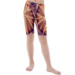 Sun Fractal Kids  Mid Length Swim Shorts by Sparkle