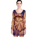 Sun Fractal Long Sleeve Velvet Bodycon Dress View1