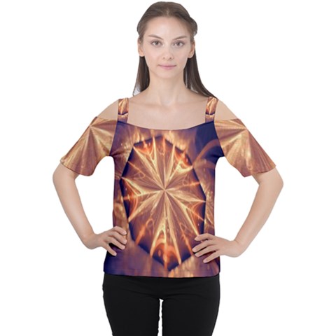 Sun Fractal Cutout Shoulder Tee by Sparkle