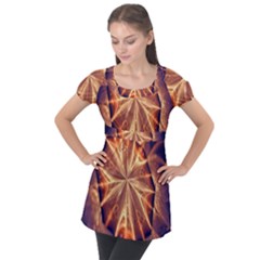 Sun Fractal Puff Sleeve Tunic Top by Sparkle