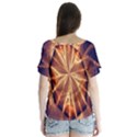 Sun Fractal V-Neck Flutter Sleeve Top View2