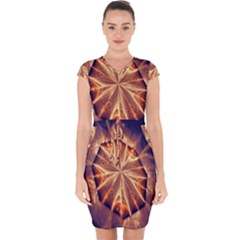 Sun Fractal Capsleeve Drawstring Dress  by Sparkle