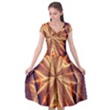 Sun Fractal Cap Sleeve Wrap Front Dress View1