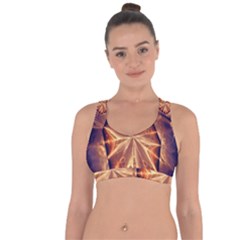 Sun Fractal Cross String Back Sports Bra by Sparkle