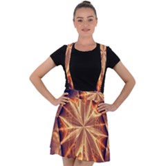 Sun Fractal Velvet Suspender Skater Skirt by Sparkle