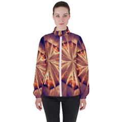 Sun Fractal Women s High Neck Windbreaker by Sparkle