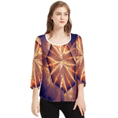 Sun Fractal Chiffon Quarter Sleeve Blouse by Sparkle