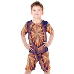 Sun Fractal Kids  Tee And Shorts Set by Sparkle