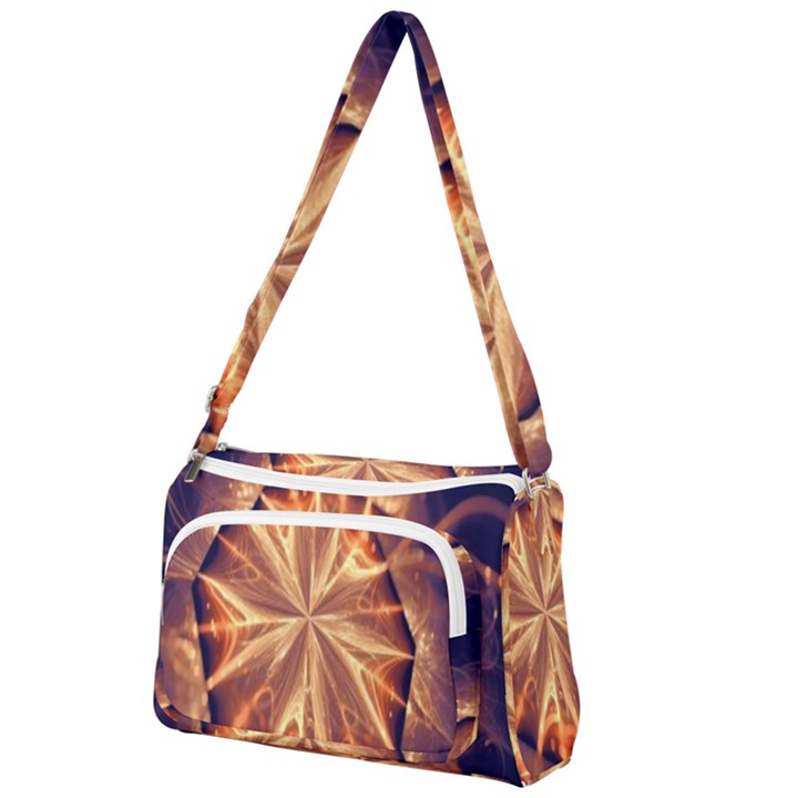 Sun Fractal Front Pocket Crossbody Bag