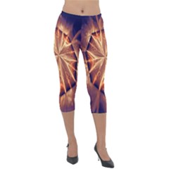 Sun Fractal Lightweight Velour Capri Leggings  by Sparkle