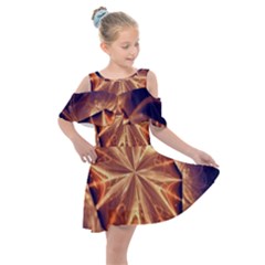 Sun Fractal Kids  Shoulder Cutout Chiffon Dress by Sparkle