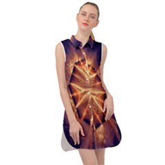 Sun Fractal Sleeveless Shirt Dress by Sparkle