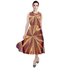 Sun Fractal Round Neck Boho Dress by Sparkle