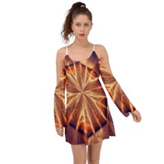 Sun Fractal Kimono Sleeves Boho Dress by Sparkle